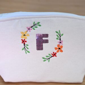 Pochette porta oggetti personalizzata con Paillettes e ricamo